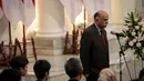 Perwakilan pemerintah Pakistan saat menyampaikan ucapan belasungkawa atas meninggalnya Dubes RI untuk Pakistan, Burhan Muhammad di Gedung Pancasila, Kementerian Luar Negeri, Jakarta, Selasa (19/5/2015). (Liputan6.com/Faizal Fanani)  