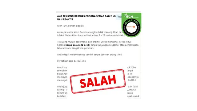 Cek Fakta Tahan Napas