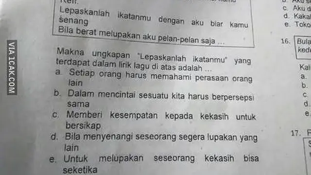 6 Soal Ujian Libatkan Penyanyi Ini Bikin Murid Elus Dada