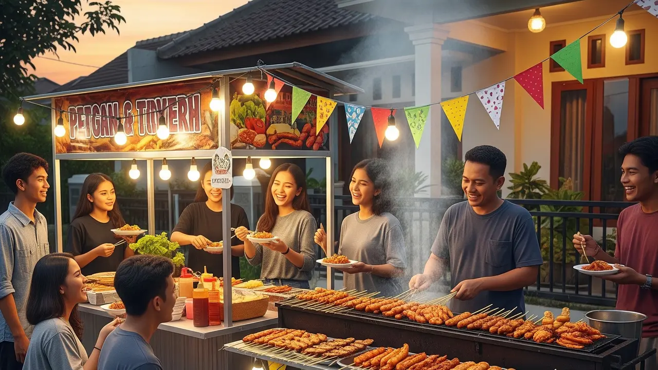 Jualan Aneka Bakaran Depan Rumah yang Ramai Saat Sore Hari dan Disukai Anak Muda (Gemini AI)