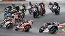 Kesempatan meraih gelar tim terbuka lebar setelah Movistar Yamaha meraih dobel podium pada MotoGP Malaysia di Sirkuit Sepang, Minggu (30/10/2016). (AFP/Manan Vatsyayana)