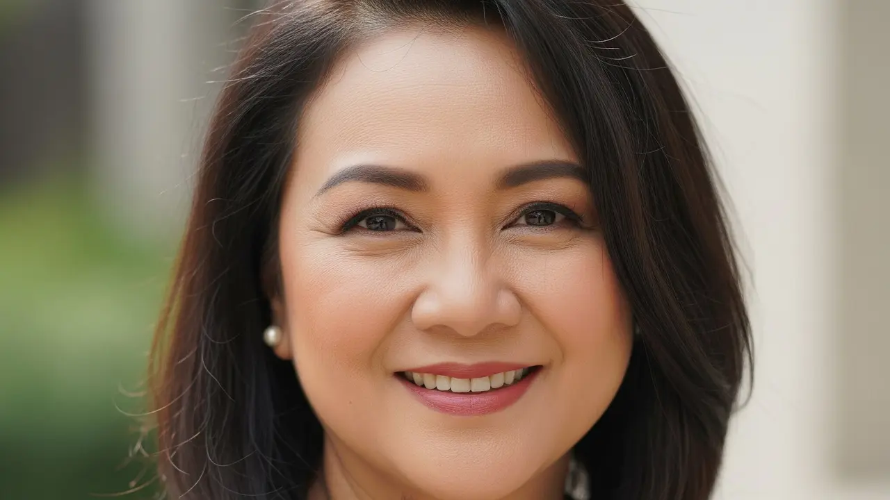 Model Rambut Ibu-Ibu Wajah Bulat Usia 50-an. Foto: Gemini