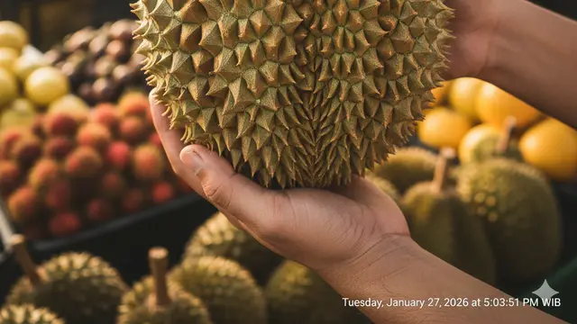 Berbagai Jenis Durian Berdaging Tebal. AI