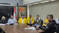 ILUNI FHUI menggelar konferensi pers perkara kecelakaan M Hasya Athalah Syahputra (HAS) mahasiswa berusia 18 tahun yang melibatkan purnawirawan Polri. (Dok. Liputan6.com/Winda Nelfira)