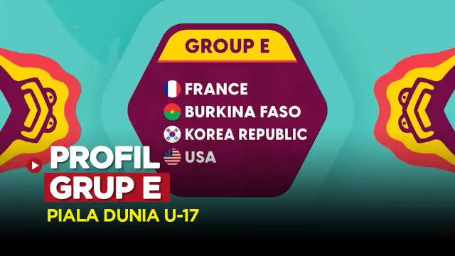 Berita video, Grup E Piala Dunia U-17 2023 berisikan empat negera yakni Prancis, Korea Selatan, Burkina Faso dan Amerika Serikat.