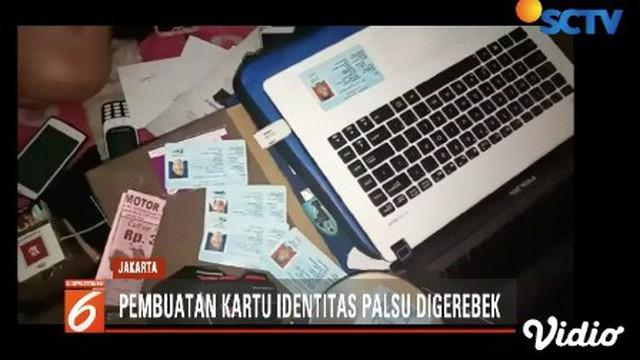 Polisi menggerebek sebuah rumah di Duren Sawit, Jakarta Timur, yang dijadikan tempat pembuatan identitas palsu.