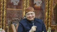 Menteri Koordinator Bidang Perekonomian Airlangga Hartarto pada acara Srawungan Sanak Trah Mangkunegara I di Kota Surakarta, Provinsi Jawa Tengah, Jumat (16/09).