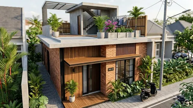 Rumah Tipe 36 dengan Rooftop dan Lorong Multifungsi