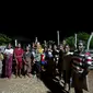 Kapolres Belu, AKBP Richo Nataldo Devallas Simanjuntak pose bersama warga dusun Weberliku, Kabupaten Belu, NTT (Liputan6.com/Ola Keda)