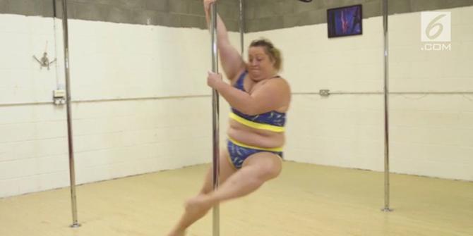 VIDEO: Gemulai Penari Pole Dance Bertubuh Gemuk