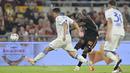 Dua gol kemenangan AS Roma tercipta berkat aksi Romelu Lukaku dan Lorenzo Pellegrini. (Alfredo Falcone/LaPresse via AP)