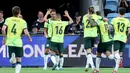 Dua menit berselang, Nishan Velupillay mencetak gol sekaligus mengggandakan keunggulan Australia atas Indonesia. (DAVID GRAY/AFP)