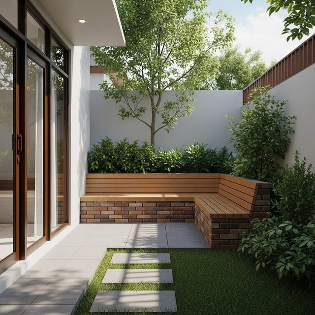 Desain Rumah Kecil Tropis dengan Taman Belakang