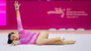 <p>Tim senam putri Indonesia, Salsabilla Hadi Pamungkas saat melakukan podium training nomor senam lantai jelang Kejuaraan Dunia Gimnastik 2025 di Indonesia Arena, Senayan, Jakarta, Sabtu (18/10/2025). (Bola.com/Bagaskara Lazuardi)</p>