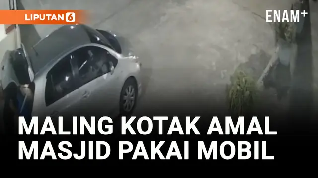 VIDEO: Maling Kotak Amal Pakai Mobil Minibus Terekam Kamera CCTV