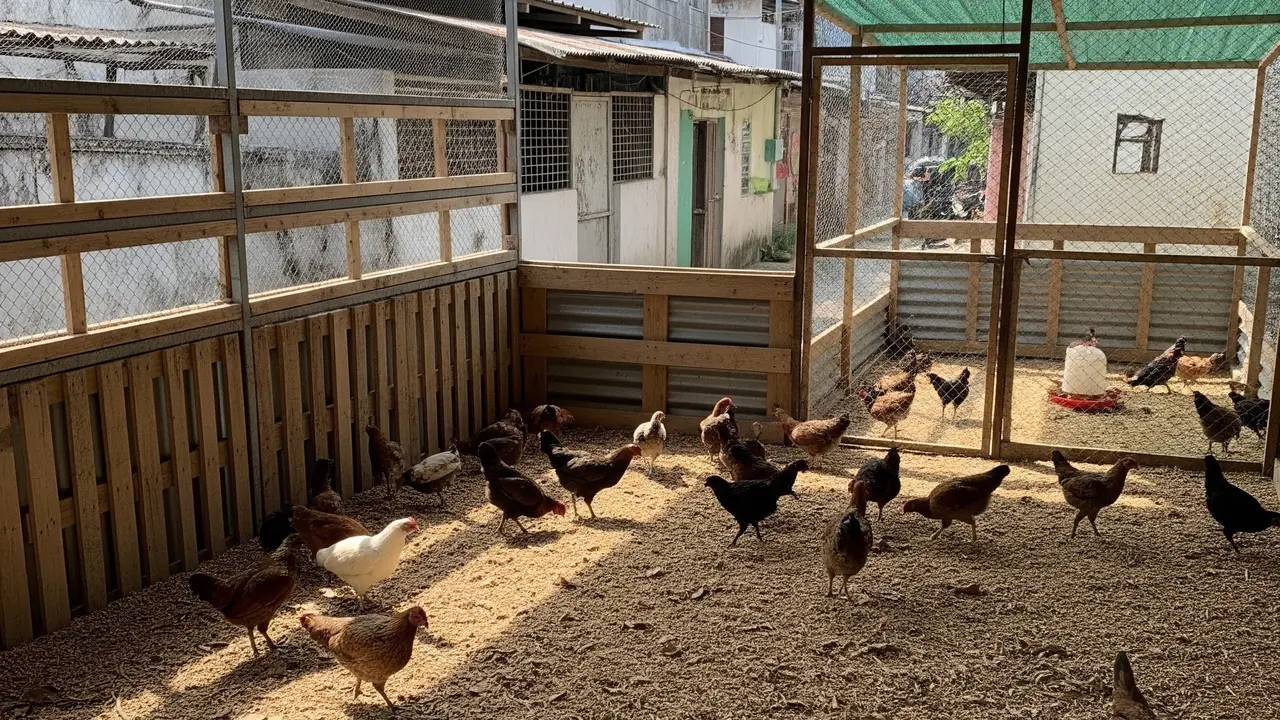 Cara Membuat Kandang Ayam Kampung Anti Bau (Image by Gemini AI)