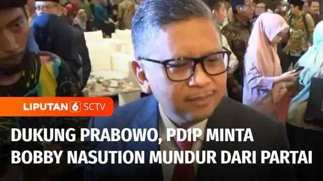 PDI Perjuangan minta Wali Kota Medan Bobby Nasution mundur dari partai. Permintaan ini terkait pilihan Bobby Nasution dalam pemilihan presiden mendatang.