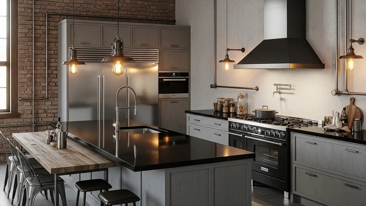 Model Dapur Minimalis Granit Hitam/Ilustrasi Gemini AI