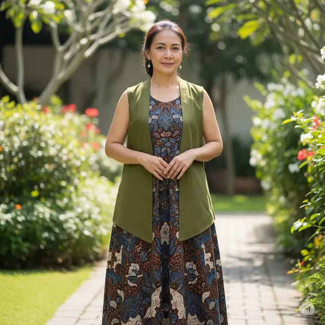 Dress Batik Longgar Loose Fit Usia 50 Feminin Nyaman