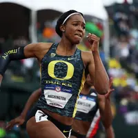 Ariana Washington, pelari yang aksinya bisa ditonton sang ibu. (Patrick Smith/Getty Images)