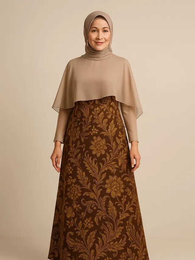 7 Model Gamis Batik Kombinasi untuk Wanita Usia 40-an,Tampil Elegan dan Kekinian
