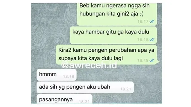 10 Chat Netizen Minta Putus dengan Pacar Ini Penuh Drama