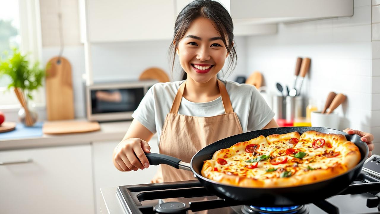 cara membuat pizza teflon