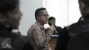 Terdakwa dugaan suap panitera dan hakim PTUN Medan Tripeni Irianto Putro saat sidang lanjutan di Pengadilan Tipikor Jakarta, Kamis (12/11). Tripeni mengaku menerima sejumlah uang dari OC Kaligis melalui M Yagari Bhastara Guntur (Liputan6.com/Helmi Afandi)