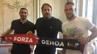 Davide Zapacosta dan Marko Pjaca resmi bergabung ke Genoa sebagai pemain pinjaman. (Dok. Twitter/Genoa)