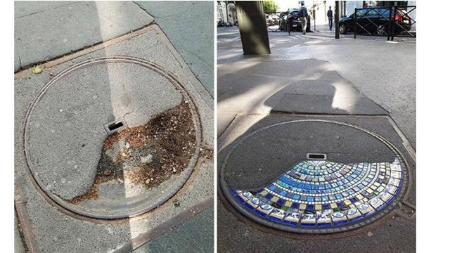 7 Karya Seni Mosaik di Lubang Jalanan dan Tembok Ini Curi Perhatian