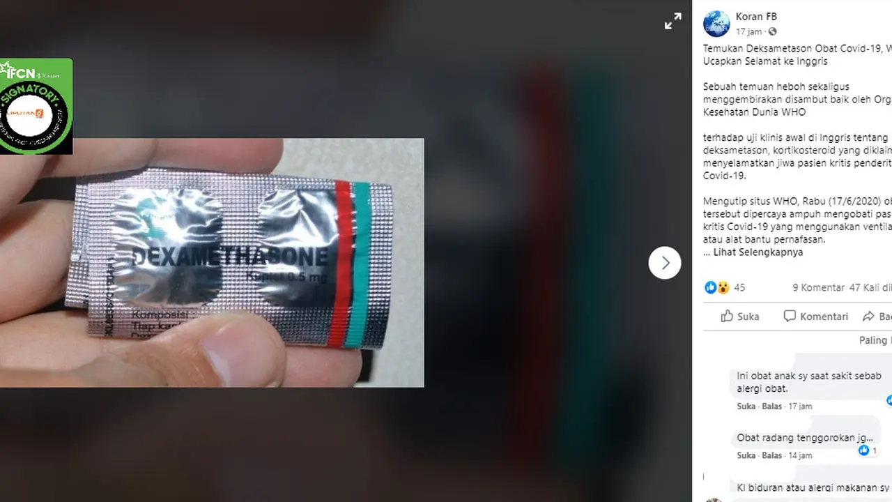 Penelusuran Dexamethasone Obat Covid-19