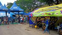 Sebanyak 130 pembalap ikut ambil bagian pada ajang Yamaha Cup Race 2019 seri Medan yang berlangsung di Sirkuit Pancing Medan, pada 29 sampai 30 Juni. (Bola.com/Rizki Hidayat)