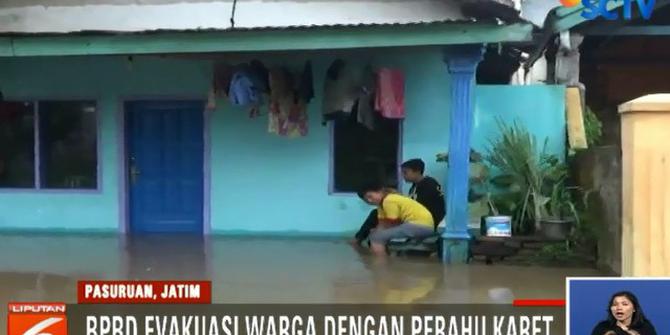 Banjir di 2 Kecamatan Bikin Aktivitas Warga Pasuruan Lumpuh