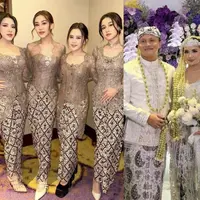 Gaya Bridesmaids Mahlini dan Rizky Febian. [Instagram]