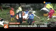 Korban tewas bus Bima Suci yang kecelakaan di Tol Cipularang bertambah jadi tujuh orang.