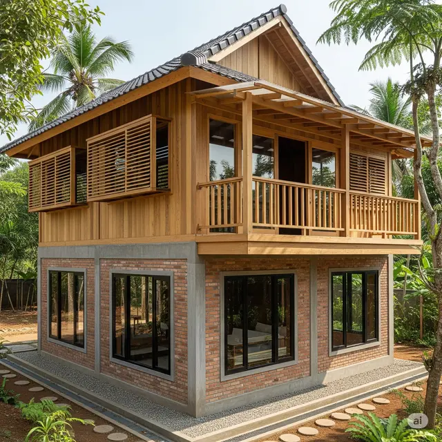Rumah Full Kayu 2 Lantai