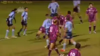 Seorang bocah berusia 4 tahun mengalahkan para legenda rugbi di Queensland, Australia.