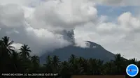 Gunung Ibu kembali erupsi pada Jumat (2/8/2024), pukul 10.56 WIT. (Liputan6.com/ Dok PVMBG)