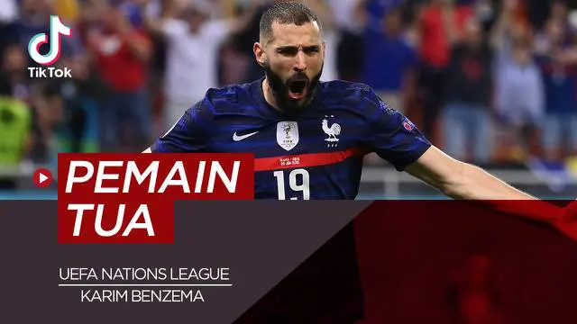 Berita video TikTok membahas tentang lima pemain tua yang bermain di semifinal Semifinal UEFA Nations League, salah satu diantaranya yakni Karim Benzema.