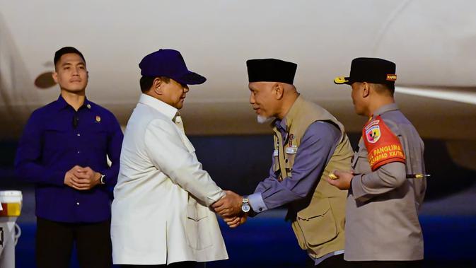 Prabowo Tiba di Sumatra Barat, Cek Penanganan Bencana Banjir