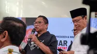 Ketua Umum Partai Hanura Oesman Sapta Odang alias Oso di Posko pemenangan Ganjar-Mahfud, Menteng, Jakarta Pusat, Rabu (14/2/2024).(Merdeka.com/ Rahmat Baihaqi)
