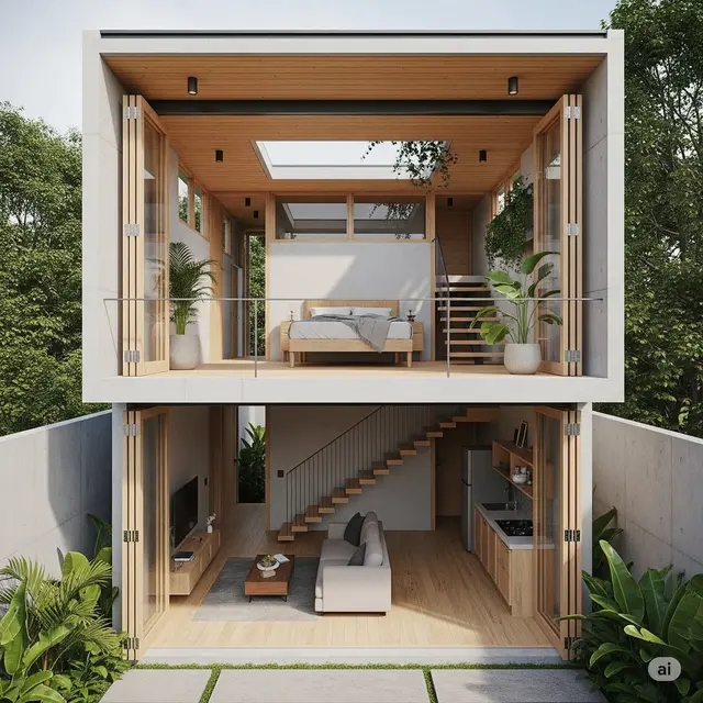 Rumah 2 Lantai dengan Void Tengah