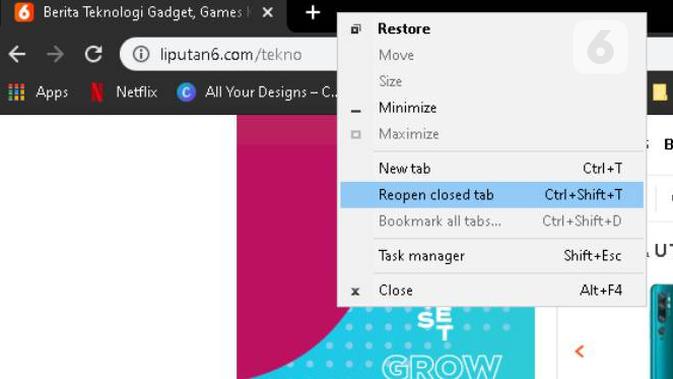 Cara Membuka Tab di Chrome yang Telah Ditutup
