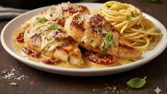 Ilustrasi Hidangan Marry Me Chicken Creamy