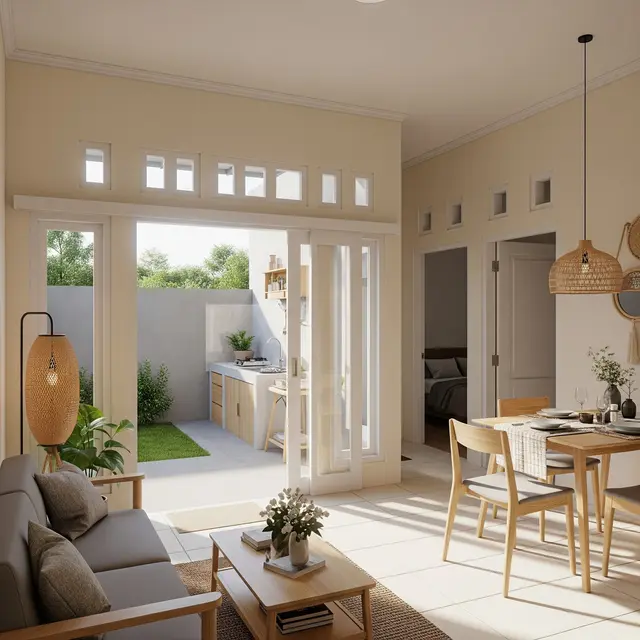 9 Desain Rumah Kecil 1 Lantai 3 Kamar dengan Ventilasi Lebar, Hunian Fungsional dan Sehat