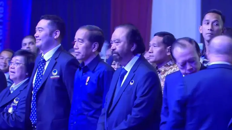 Presiden Jokowi menghadiri pembukaan Kongres Partai Nasdem di Jakarta Convention Center (JCC), Senayan, Jakarta, Minggu (25/8/2024).