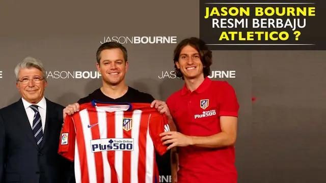 Matt Damon aktor Hollywood bekerja sama dengan klub Atletico Madrid mempromosikan film Jason Bourne yang dibintanginya.