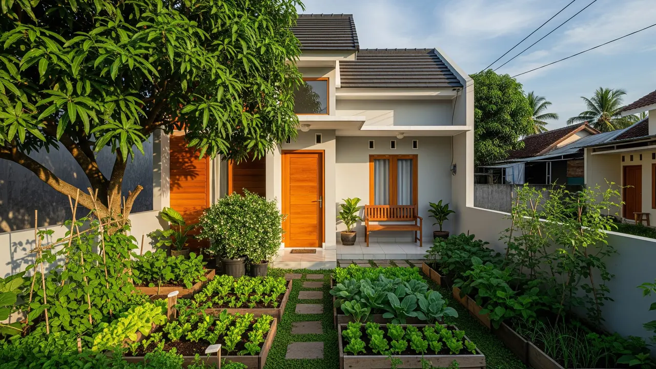 Model Rumah Mungil Tapi Punya Kebun Sayur