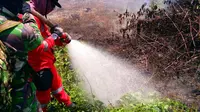 Pemadaman kebakaran lahan gambut yang dilakukan TNI dan Manggala Agni.(Liputan6.com/Ahmad Akbar Fua)