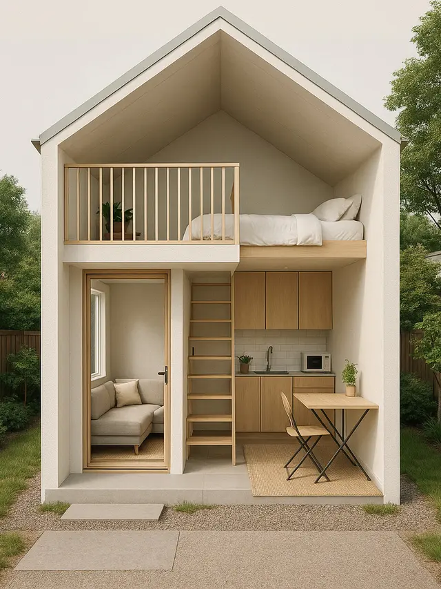 7 Model Rumah Kecil Mungil 4×6 Estetik dengan Mezzanine, Solusi Hunian Hemat Lahan yang Modern